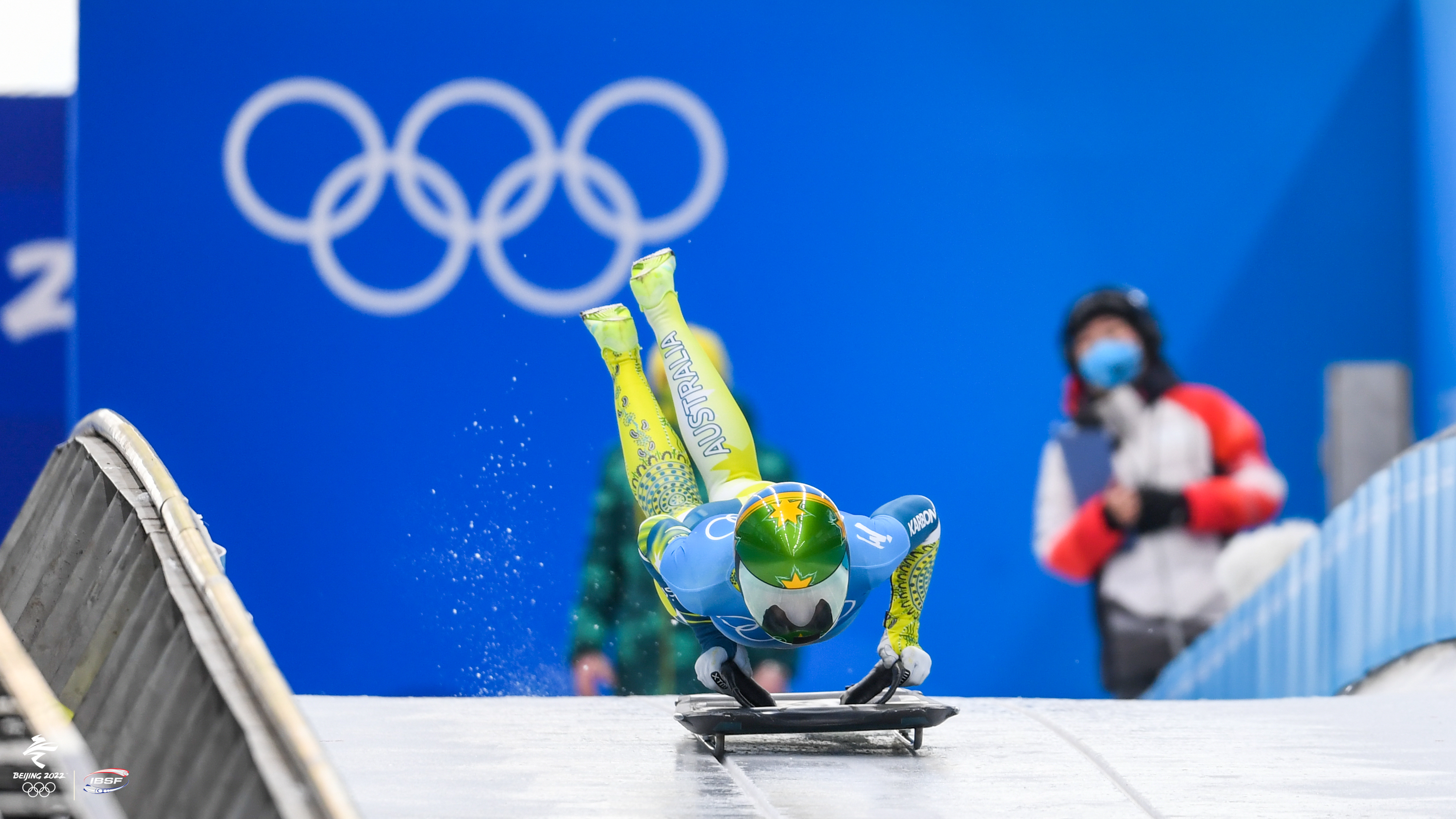 Jackie Narracott competes at the Beijing 2022 Winter Olympics where she won a silver medal in skelton racing