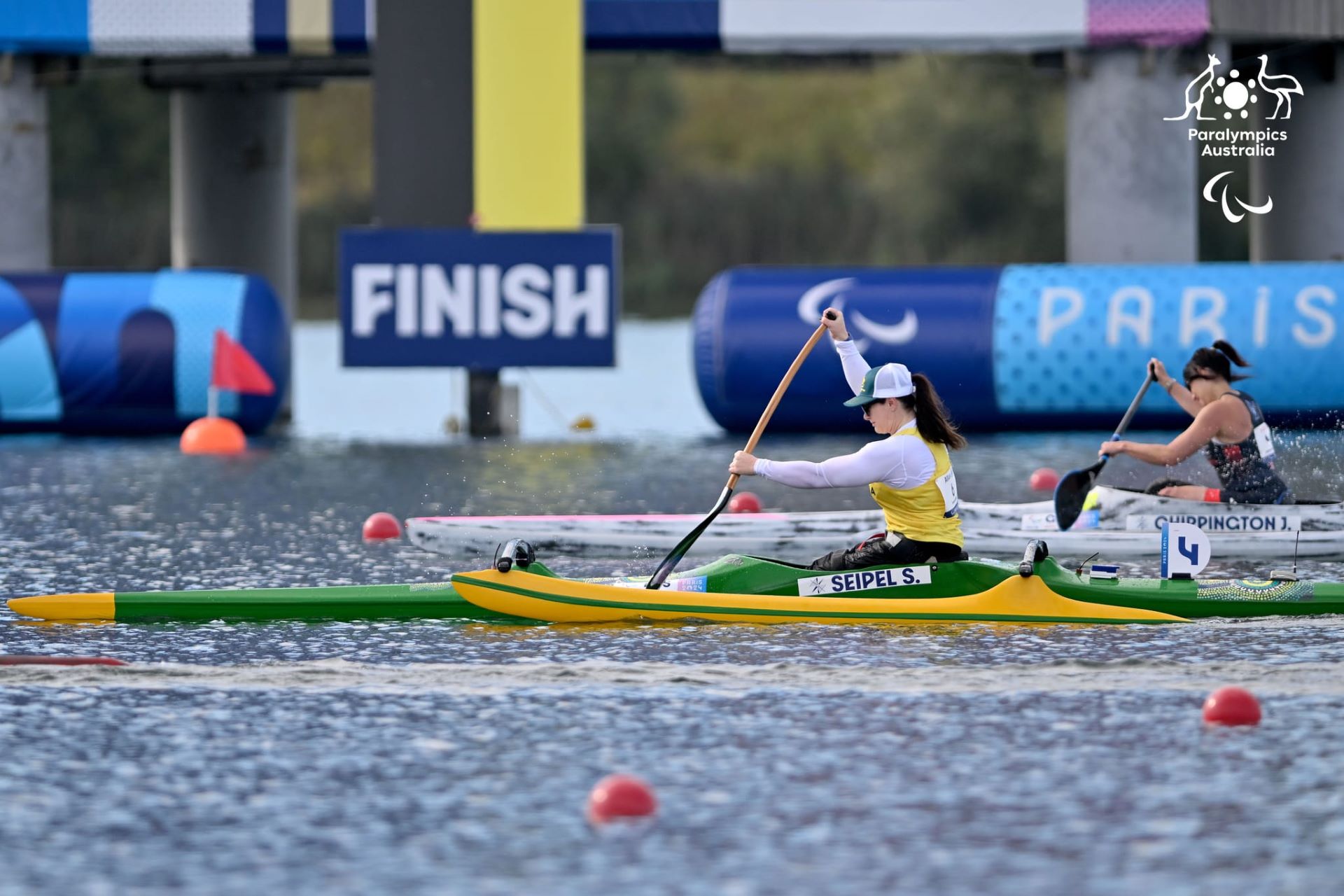 Susan Seipel competes in the VL3 Heats at the Paris 2024 Paralympics