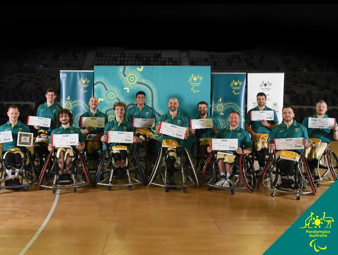 QAS-supported Eithen Leard, Bill Latham and Sammy White selected for Australian Rollers Wheelchair Basketball Paralympic team.